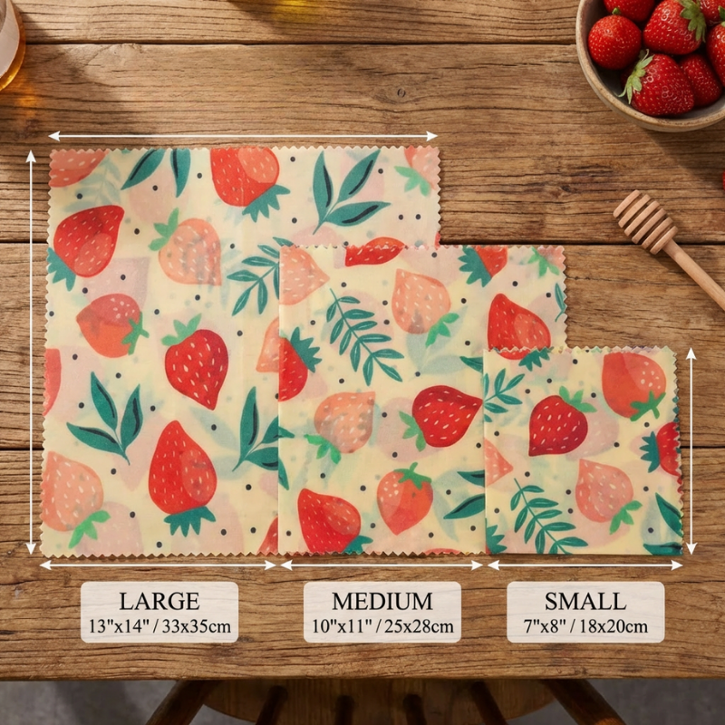 HealthiHome™ Organic Beeswax Wraps (Pack of 3)